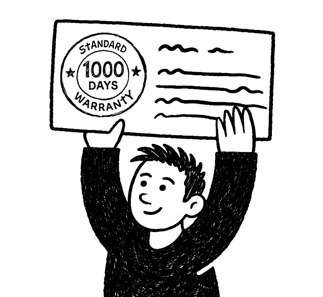 1000-Day Quality Guarantee illustration