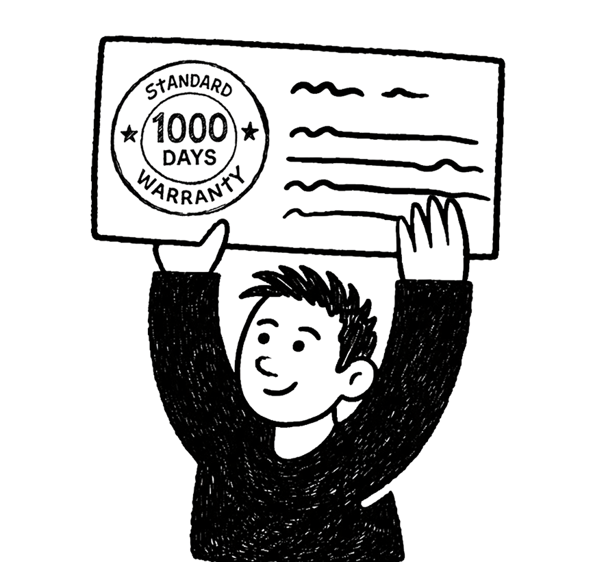 1000-Day Quality Guarantee illustration